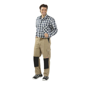 2125098 Canvas 320 Bundhose khaki/schwarz Gr. 98