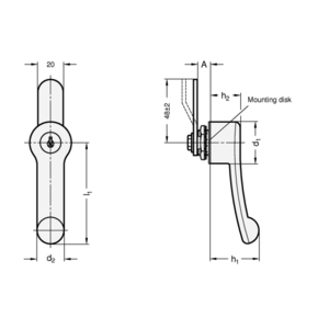 GN623.1-67-SR-10 Verriegelung Mit Hebel, Abschließbar