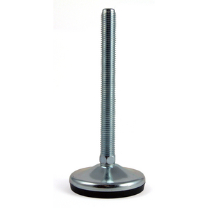 PIEDE ZINCATO D.80 CON GOMMA VULCAN. STELO M10X100 26004