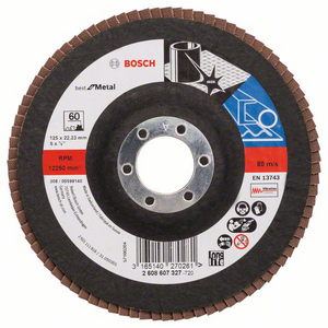 BOS-2608607327 Bosch Fächerschleifscheibe X571 gerade 125x22,23mm