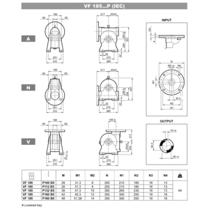 101920150-RIDUTTORE VF 185 A 30 HS B3