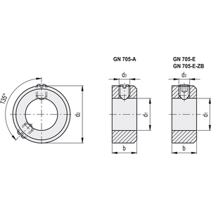 GN.30605-ANELLO DI BLOCCAGGIO FISSAGGIO A VITE ACCIAIO GN 705-6-A