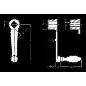 DIN469-80-B8-D Handkurbel, gerade