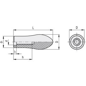 18201 - IMPUGNATURA FISSA SAGOMATA DUROPLASTO FORO FIL. I.126/75-M8