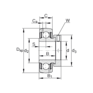 INA GRA 103 NPP/B/AS2/V INSERT KOGELLAGER