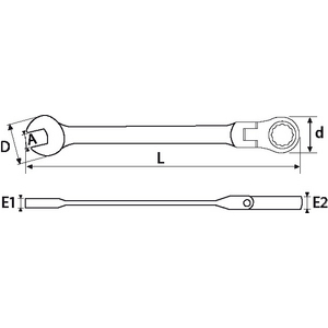 CLE MIXTE CLIQUET ARTICULEE 10MM