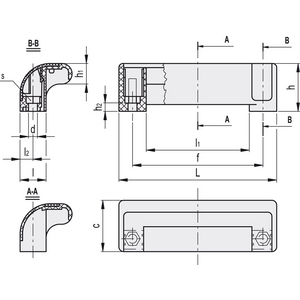 138512 - MANIGLIA DI SICUREZZA PER PROTEZIONI TECNOPOLIMERO M.990/115 EH-6-C2