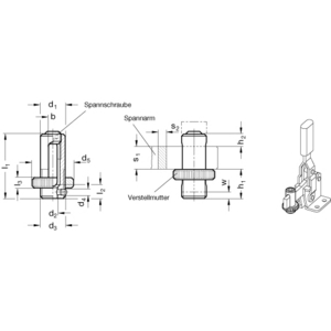 GN809-22-M10 Klemmhalter für geschlossene Schnellspanner
