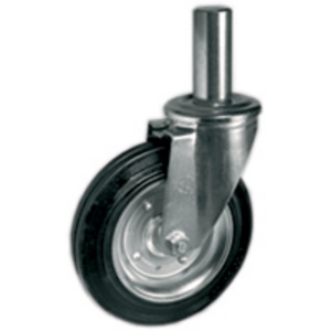 RUOTA 53 125 GOMMA NUCLEO DUE DISCHI LAMIERA SUPP. ROTANTE CODOLO NL 539203