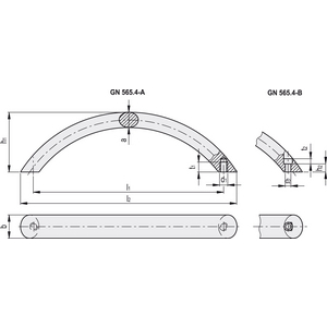 GN.27426-MANIGLIA AD ARCO ALLUMINIO GN 565.4-26-192-A-EL