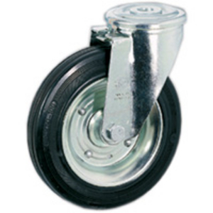 RUOTA 53 80 GOMMA CONDUTTIVA NUCLEO DUE DISCHI LAMIERA SUPP. ROTANTE FORO PASSANTE NL 537901AS