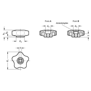 GN5331-63-M10-A Sterngriff ohne Kappe