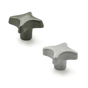 GN.10759-VOLANTINO DI SERRAGGIO A CROCE GHISA O ACCIAIO INOX ACCIAIO INOX FORO CIECO FILETTATO DIN 6335-NI-50-M10-E