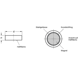 GN50.1-HF-50 Haltemagnet Scheibenform