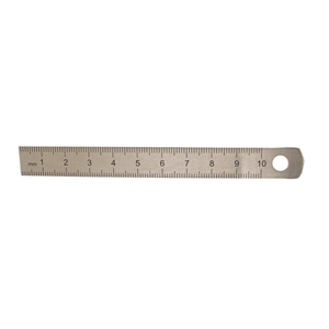 REGLET INOX CHROME MAT 100MM 13X0,5MM GRADUAT.MM ET 1/2MM