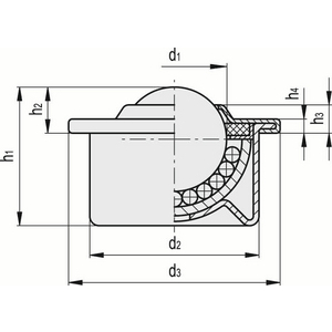 GN.23006-ELEMENTO DI SCORRIMENTO A SFERA ACCIAIO GN 509-15-SBL