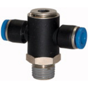 166.038-10 T-Steckverschr.»Blaue Serie«, drehbar, R3/8 außen, Ø 10 mm