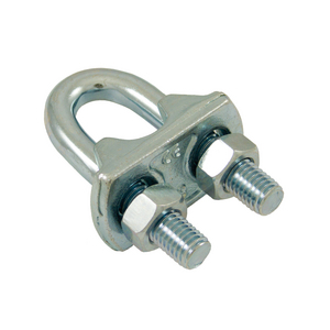 SERRE CABLE A ETRIER ACIER D. 5 ZINGUE BLANC ESTAMPE A CHAUD