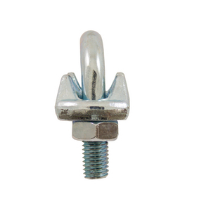 SERRE CABLE A ETRIER ACIER D. 5 ZINGUE BLANC ESTAMPE A CHAUD