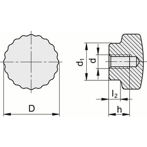 503511 - MANOPOLA ZIGRINATA ACCIAIO INOX FORO FIL. BM.193/24 SST-M6