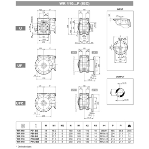 2G34012151-RIDUTTORE W R 110 U 120 P90 B5 B3