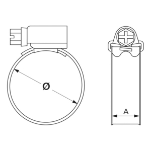Plain band clamp in galvanized steel - W1 Clamping range mm 60-80