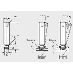 DIN6332-M10-80-SK Gewindestift (Druckzapfen gehärtet, Sechskant)