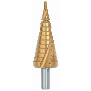 MULTI DIAMETRE STEP DRILL - HSS - TIN Diameter range mm 4 - 20