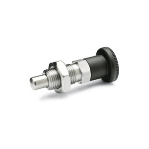 GN.41150-PISTONCINO DI POSIZ. A MOLLA ACC. INOX POSIZ. ARRESTO MANOP. IN TECNOPOLIMERO E CONTRODADO GN 817-12-15-CK-NI