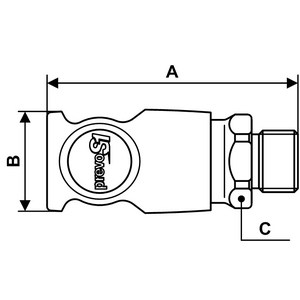 COUPLEUR AIR ISOC6 PLAST A-R BOUTON PS12 M3/8 CY SECURISE