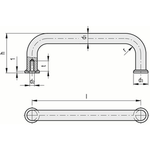 GN.26553-MANIGLIA A PONTE ACCIAIO ACCIAIO INOX ALLUMINIO ACCIAIO INOX GN 425-NI-10-235-GS