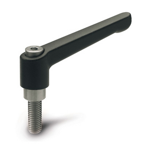 GN.15281-MANIGLIA A RIPRESA LEGA DI ZINCO ELEMENTO DI SERRAGGIO IN ACCIAIO INOX VITE FILETTATA GN 300.1-63-M8-20-SW