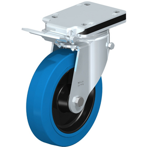 LH-POEV 200R-IS-SB Lenkrolle spurlos blau mit Ideal-Stop