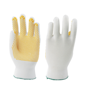 MONTAGEHANDSCHUH POLYTRIX N 912 10 PVC, gelbe Noppen, weiß/gelb, Strickbund