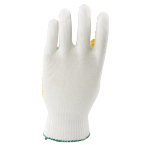MONTAGEHANDSCHUH POLYTRIX N 912 10 PVC, gelbe Noppen, weiß/gelb, Strickbund