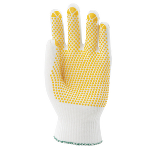 MONTAGEHANDSCHUH POLYTRIX N 912 10 PVC, gelbe Noppen, weiß/gelb, Strickbund