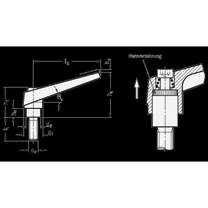 GN101.1-14-M5-OS Klemmhebel verstellbar Edelstahl orange