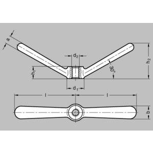 GN206.1-25-M12-NI Doppelarmige Spannmutter Edelstahl