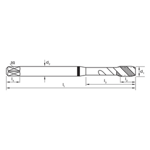 TARAUD M2X0,4 6H T231 SPIRAL R45 AL DIN371 C HSSE