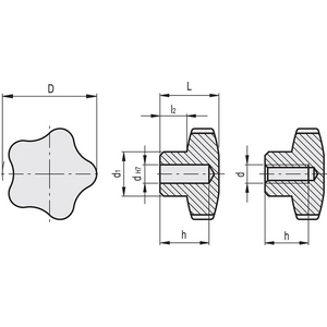 169537 - VOLANTINO DI SERRAGGIO A LOBI ALLUMINIO VOLANTINI A LOBI VCM.70-M16