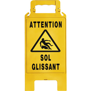 CHEVALET DE SIGNALISATION JAUNE TRAVAUX EN COURS