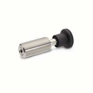 GN.15073-PISTONCINO DI POSIZ. A MOLLA ACC. INOX CON MANOP. CON CONTRODADO PUNTALE SENZA FIL. INT. GN 313-8-AK-1-NI
