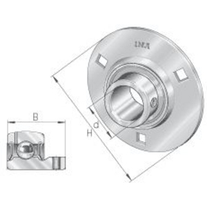 Flanged housing INA - ref. FLAN80-MSB-FA125 - RUBIX UK