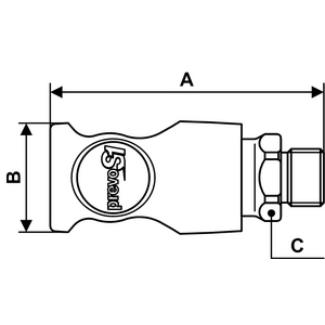 COUPLEUR AIR ISOC8 PLAST A-R BOUTON PS12 M3/8 CY SECURISE