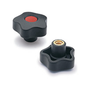 69954-C9 - VOLANTINO DI SERRAGGIO A LOBI TECNOPOLIMERO BOCCOLA IN OTTONE FORO FIL. CON CALOTTINA VCT.50 B-M10-C9