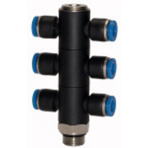 177.014-8 T-MehrfachverteileR, 6-fach, drehbar, G1/4 a. Ø8mm