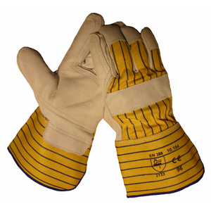 HANDSCHOEN RUND/BOXLEDER REVOLVERVERSTERK. 10CM KAP MT10/11