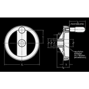 GN522-300-B26-R Elesa-Handrad mit 2 Speichen