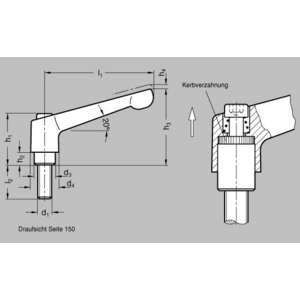 GN300-30-M3-8-SW Klemmhebel verstellbar mit Schraube schwarz