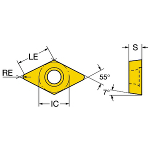 PLAQUETTE TOURNAGE COROTURN 107 DCMT 11 T3 08-MM 1125